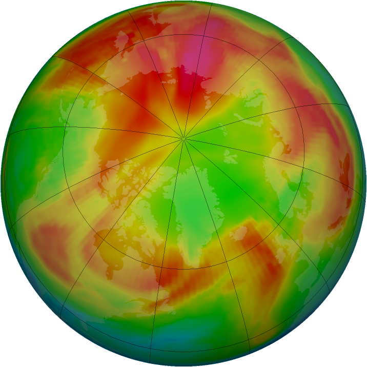 Arctic ozone map for 05 February 1982